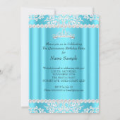 Invitation Quinceanera bleue 15ème anniversaire fête Tiara 2 (Dos)