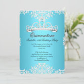 Invitation Quinceanera bleue 15ème anniversaire fête Tiara 3 (Debout devant)