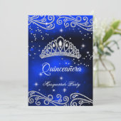 Invitation Quinceanera Bleue Royale 15e anniversaire (Debout devant)