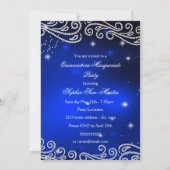 Invitation Quinceanera Bleue Royale 15e anniversaire (Dos)