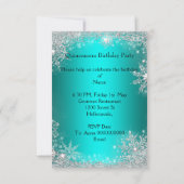 Invitation Quinceanera bleue turquoise 15e fête d'anniversair (Dos)