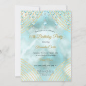 Invitation Quinceanera bleue turquoise 15e fête d'anniversair (Dos)