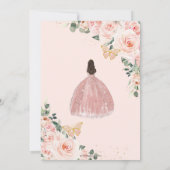 Invitation Quinceañera Blush Floral Princess Gold Crown (Dos)
