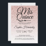 Invitation Quinceañera Blush Parties scintillant rose 15e ann<br><div class="desc">Une parties scintillant rose vif moderne et glamour design à l'ombre Quinceañera 15 ans invitation présente le texte "Mis Quince" en calligraphie manuscrite noire chic. Parfait invitation à la fête du 15ème anniversaire pour une Quinceañera glamour, parfait pour elle, la fashionista qui aime motif moderne, étincelant, luxe et glamour. Conçu...</div>