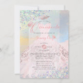 Invitation Quinceanera Blush Pink Gown Parties scintillant ho (Dos)