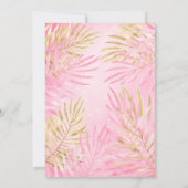 Invitation Quinceanera Blush Pink Tiara Palms Anniversaire (Dos)