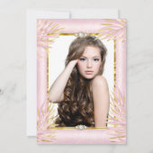Invitation Quinceanera Blush Pink Tiara Photo Anniversaire (Dos)