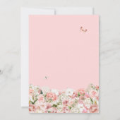 Invitation Quinceanera Blush Rose Blanc Floral & Papillon (Dos)