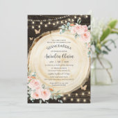 Invitation Quinceañera Blush rose Floral Enchanted Forest (Debout devant)