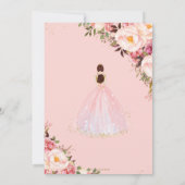 Invitation Quinceañera Blush Rose Floral Gold Princess (Dos)