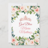 Invitation Quinceanera Blush rose Floral mexicain Anniversair (Dos)