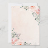 Invitation Quinceañera Blush rose Floral Rose Couronne papill (Dos)