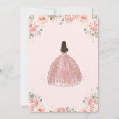 Invitation Quinceañera Blush rose Floral Rose Gold Princesse (Dos)