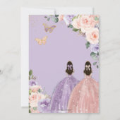 Invitation Quinceañera Blush Rose Lilac Violet Floral Twins (Dos)