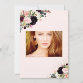 Invitation Quinceañera, Blush Watercolor Flowers Princess (Dos)