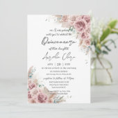 Invitation Quinceañera Boho Blush Dusty Rose Floral Pampas (Debout devant)