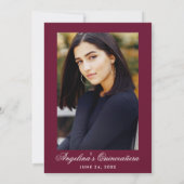 Invitation Quinceanera Bourgogne Robe Florale Retour (Dos)