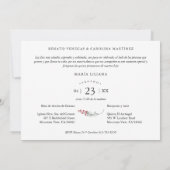 Invitation Quinceañera Branches Rouge tendance Español 2 Phot (Dos)