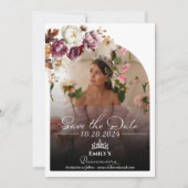 Invitation Quinceanera Burgundy Fall Photo Enregistrer La Dat (Devant)