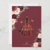 Invitation Quinceañera Burgundy Flush Papillons (Dos)