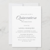 Invitation Quinceañera Calligraphie Chic Classique (Devant)