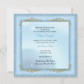 Invitation Quinceanera Cendrillon Bleu conte de fées Carriage (Dos)