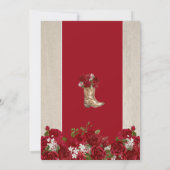 Invitation Quinceanera Charro Élégant Rose Rouge Ouest Rustiq (Dos)