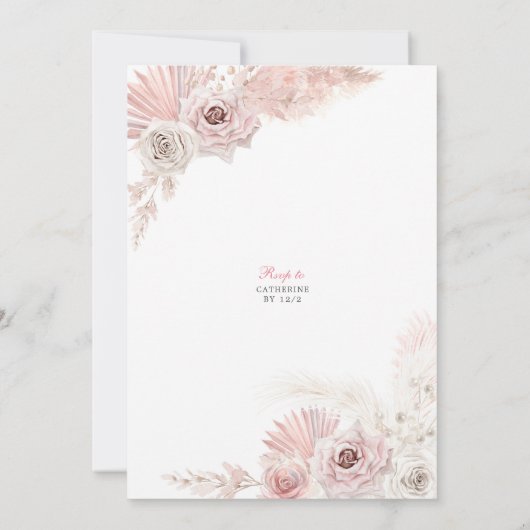Invitation Quinceanera Chic Boho Rose (Dos)