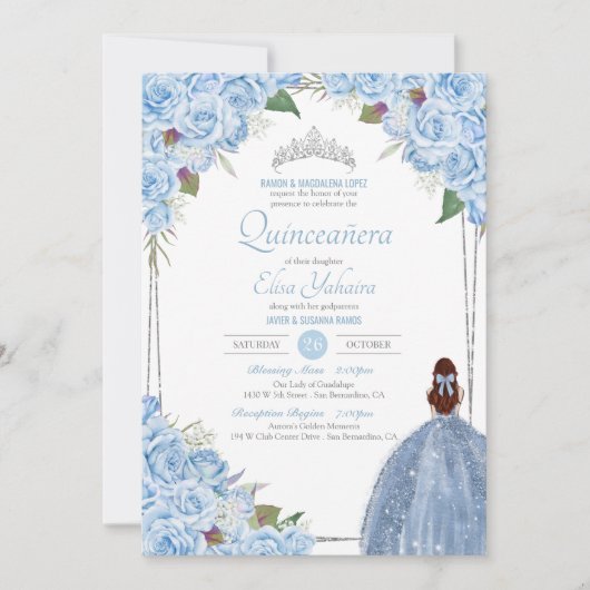 Invitation Quinceanera Cinderella Princess Anniversaire (Devant)