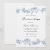 Invitation Quinceanera classique vintage (Devant / Derrière)