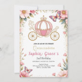 Invitation Quinceañera Conte de Fées Rose (Devant)