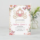 Invitation Quinceañera Conte de Fées Rose (Debout devant)