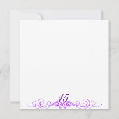 Invitation Quinceanera Couronne de Princesse Viole (Dos)