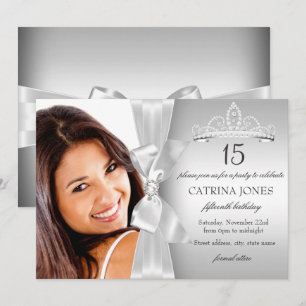 Invitation Quinceanera Couronne et Arc de Diamant