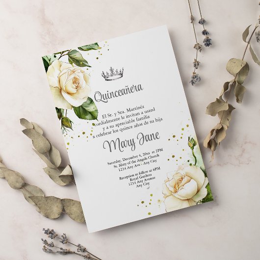Invitation Quinceanera Couronne Parti espagnol
