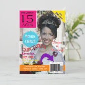 Invitation Quinceanera| Couverture Magazine| Photo| 15 (Debout devant)