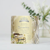 Invitation Quinceanera d'argent et d'or (Debout devant)