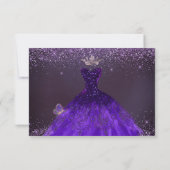 Invitation Quinceanera Date de sauvegarde Papillon Ultra Viol (Dos)