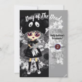 Invitation Quinceanera Day of Dead GOTH Girl Sugar Skulls (Devant)