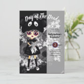 Invitation Quinceanera Day of Dead GOTH Girl Sugar Skulls (Debout devant)