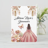 Invitation Quinceanera de Boho Rose (Debout devant)