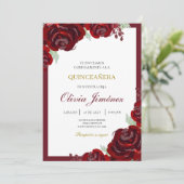 Invitation quinceañera de fleurs de Bourgogne (Debout devant)