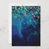 Invitation Quinceanera de Peacock Floral Bleu et Violet (Dos)