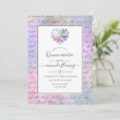 Invitation Quinceañera de pierre précieuse (Debout devant)