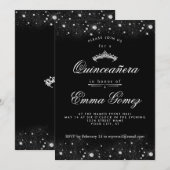 Invitation Quinceanera de poussière de diamant (Devant / Derrière)