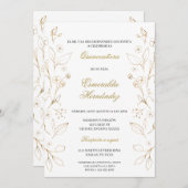 Invitation Quinceañera de tema oro (Devant / Derrière)