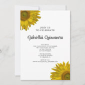 Invitation Quinceanera de tournesol jaune (Devant)