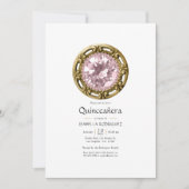 Invitation Quinceañera Diamant Rose (Devant)