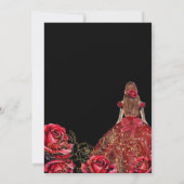Invitation Quinceanera - Diamant rouge noir (Dos)