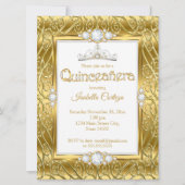 Invitation Quinceanera Diamond Gem Gold fête d'anniversaire (Devant)